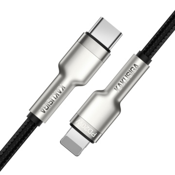 Kaku KSC-685 - Cablu Date si Incarcare, Type-C la Lightning, PD20W, QC3.0, 1.2m, Negru - Img 2
