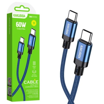 Kaku KSC-970 - Cablu Date si Incarcare, Type-C, PD60W, QC3.0, Braided, 1m, Albastru - Img 2