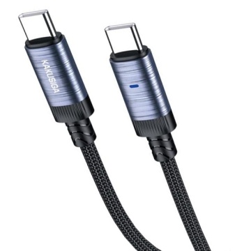 Kaku KSC-972 - Cablu Date si Incarcare, Type-C la Lightning, PD27W, QC3.0, Smart On-Off, Braided, 1m, Negru - Img 2