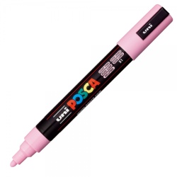 M638 - Marker UNI Posca PC-5M, varf rotund, 1.8-2.5mm, roz deschis - Img 1