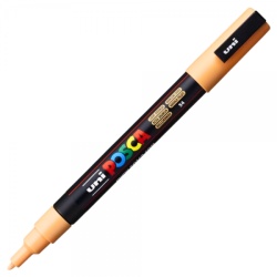 M861 - Marker UNI Posca PC-3M, varf rotund, 0.9-1.3mm, portocaliu deschis - Img 1