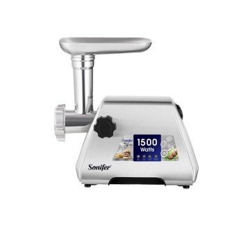 Masina de tocat electrica de inox si plastic, 1500 W, Gri - Img 1