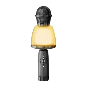 Microfon de karaoke pentru copii, Bluetooth, Fara fir, Galben-Negruengros - Img 1