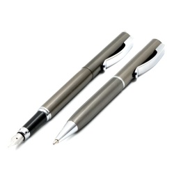 S1399 - Set cadou stilou + pix Cresco Classic, corp metalic grafit argintiu, - Img 2