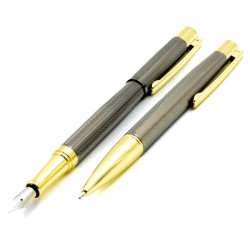 S2266 - Set cadou stilou + pix Cresco elegant E850054, corp metalic grafit clips auriu, - Img 2