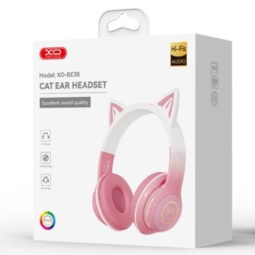 XO BE38 - Casti Wireless, On Ear, Bluetooth 5.3, 300mAh, Roz - Img 1