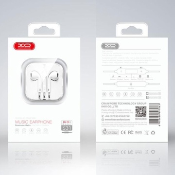 XO EP31 - Casti cu Fir, In Ear, 3.5mm, 1.2m, Volume Key, HiFi, Alb - Img 2