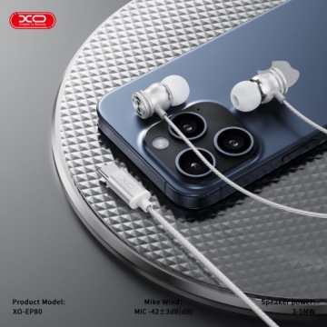 XO EP80 - Casti cu Fir, In Ear, Type-C, 1.2m cablu, Digital, Alb - Img 5