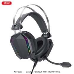 XO GE-07 – Casti gaming cu fir Over Ear 3.5mm + USB-A, 1.2m, negru - Img 2