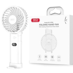 XO MF84 - Ventilator Portabil si Desktop, Suport Pliabil, 3 Viteze, 4000mAh, Alb - Img 2