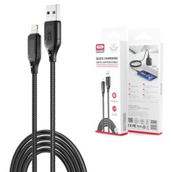 XO NB235 - Cablu Date si Incarcare, USB la USB-C, 2.4A, Braided, 1m, Negru - Img 1