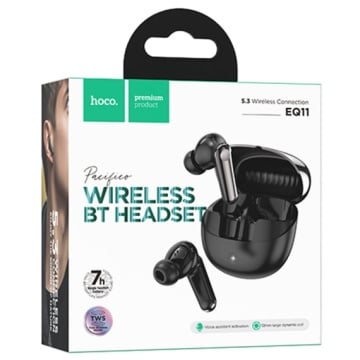 Hoco EQ11 - Casti Wireless, Ear Buds, Bluetooth 5.3, 180h StandBy, 400mAh, Pacifico, Negru - Img 2