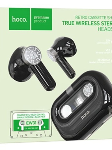 Hoco EW31- Casti Wireless, Ear Buds, Bluetooth 5.3, 150h StandBy, Baterie 250mAh, Perfection, Negru - Img 1