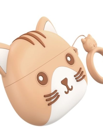 Hoco EW46 - Casti Wireless, Ear Buds, Bluetooth 5.3, Cat Case, 150h StandBy, 300mAh, Cream - Img 2