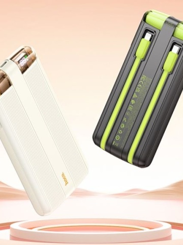 Hoco J27A - Baterie Externa, PowerBank, USB-C, Baterie 10000mAh,Mini-cabluri color, 5V, Display LED, Negru - Img 5
