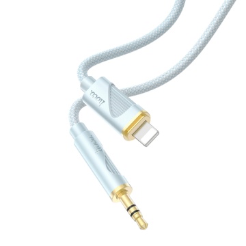 Hoco UPA30 - Cablu Audio, Lightning la Jack 3.5mm (M), 1m, Albastru - Img 3