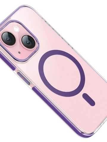 Husa Hoco AS6 - iPhone 15, MagSafe, GripEdge, Violet-Transparent - Img 2