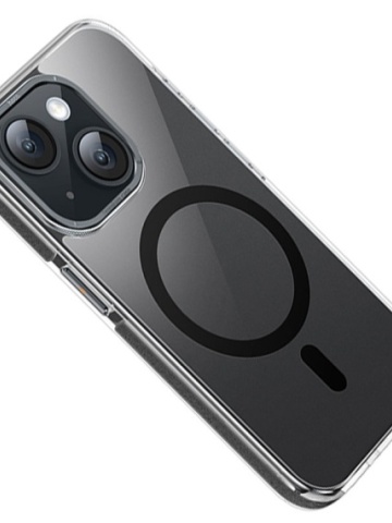 Husa Hoco AS6 - iPhone 15 Plus, MagSafe, GripEdge, Negru-Transparent - Img 2