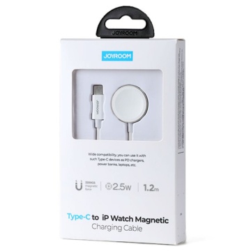 Joyroom S-IW004 - Incarcator Wireless, iWatch, Magnet, 2.5W, 3A, Qi Charging, conector Type-C, Alb - Img 1