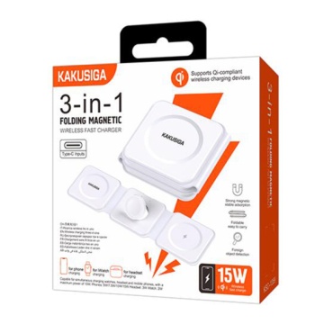 Kaku KSC-1359 - Incarcator Wireless, 15W, Qi Charging, Fast Charging, Foldable, Alb - Img 2