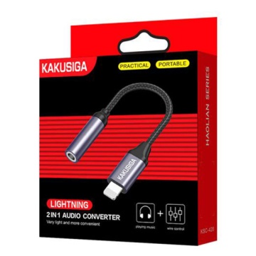Kaku KSC-428 - Cablu Audio, Lightning la Jack 3.5mm (F) - 12cm, Negru - Img 1