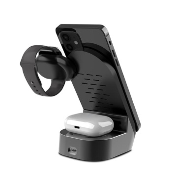 Kaku KSC-778 - Incarcator Wireless, 3 in 1, 15W, Qi Charging, Desktop Stand, Negru - Img 3