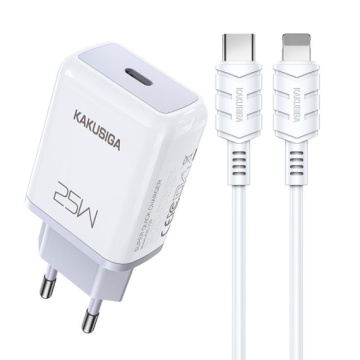Kaku KSC-814 - Incarcator Retea + Cablu Lightning, 25W, 1xUSB-C, PD, Alb - Img 2