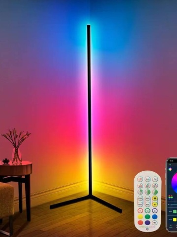 Lampa LED de colt inteligenta Smartix, Aplicatie, Telecomanda, 140 cm, Lumina LED de joc inteligenta, Cronometru cu sincronizare muzicala, Modul de culoare DIY, Negru - Img 5