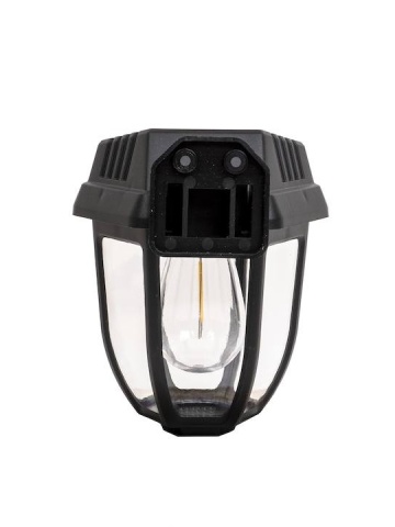 Lampa solara tip felinar 18W Smartix, Acumulator 1200mAh, Senzor 5-8M, Pentru exterior, Suport inclus, Panou solar inclinat, 600 Lumeni, Negru - Img 1