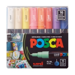M1477 - Marker UNI Posca pc-1m, Varf rotund, 0.7mm, Set 16 culori - Img 2