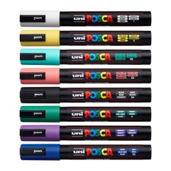M1558 - Set 8 Markere UNI Posca PC-5M, Varf rotund, 1.8-2.5mm, Cutie carton + Saculet textil - Img 4