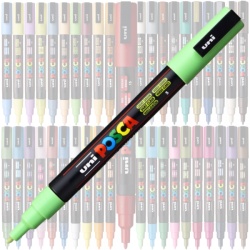 M295 - Marker UNI Posca PC-3M, varf rotund, 0.9-1.3mm, verde deschis - Img 2