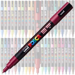 M627 - Marker UNI Posca PC-3M, varf rotund, 0.9-1.3mm, grena - Img 2