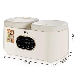 Raf R5419 – Aparat electric multifunctional pentru gatit orez 4L, 800W, 14 functii, 2 compartimente, alb-bej - Img 8