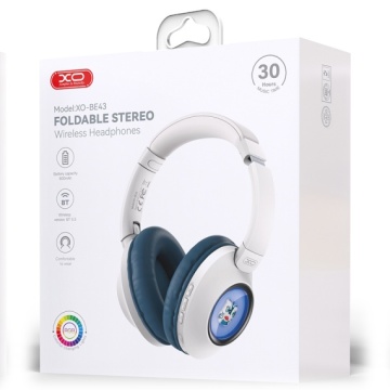 XO BE43 - Casti Wireless, On Ear, Bluetooth 5.3, 600mAh, Albastru - Img 1
