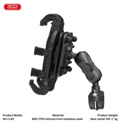 XO C149 – Suport Moto/Bike cu cleme laterale pentru ghidon Anti-Shock MultiAngle, negru - Img 5