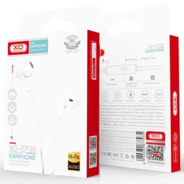 XO EP39 - Casti cu Fir, In Ear, 3.5mm, 1.2m, Volume Key, HiFi, Alb - Img 1