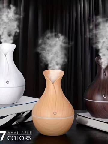 Aroma difuzor 500ml, Purificator aer, Umidificator cu lumina, Light Wood - Img 2