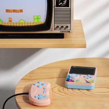 Consola Portabila Jocuri Retro, LCD 3 Inch, Multiplayer, Roz - Img 3