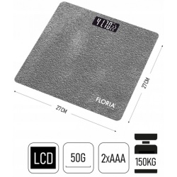 Floria ZLN1987 – Cantar corporal sticla securizata 150kg, display LCD, gri - Img 3