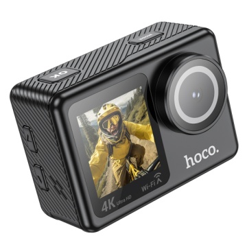 Hoco DV101 - Camera Video, Action/Sport, cu ecran Dual LCD, UHD 4K/30fps, HDMI, Negru - Img 1