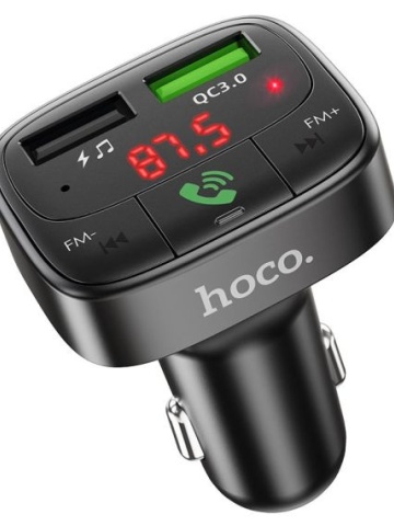 Hoco E59 – Modulator FM Bluetooth 18W 5V 3.1A 2xUSB QC3.0 Black - Img 2
