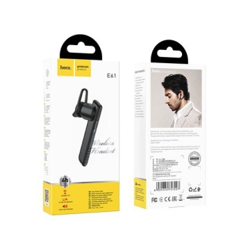 Hoco E61 - Handsfree, In Ear, Bluetooth 5.1, 180h StandBy, 40mAh, Driving, SP, Gorgeous, Negru - Img 1