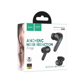 Hoco EQ6 - Casti Wireless, Ear Buds, Bluetooth 5.3, 180h StandBy, 320mAh, Shadow, Negru - Img 2