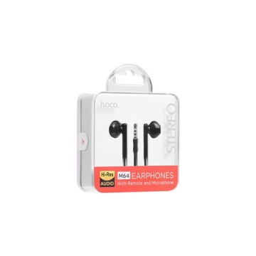 Hoco M64 - Handsfree, In Ear, 3.5mm, 1.2m, Driving, Mic & Volume Key, HiFi, Negru - Img 1