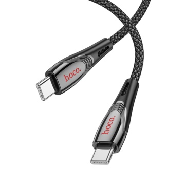 Hoco U133 - Cablu Date si Incarcare, Type-C, PD60W, QC3.0, 3A, Braided, 1.2m, Negru - Img 3