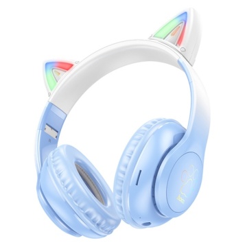 Hoco W39 - Casti Wireless, Over Ear, Bluetooth 5.3, 180h StandBy, 400mAh, Kids, Crystal, Albastru - Img 1