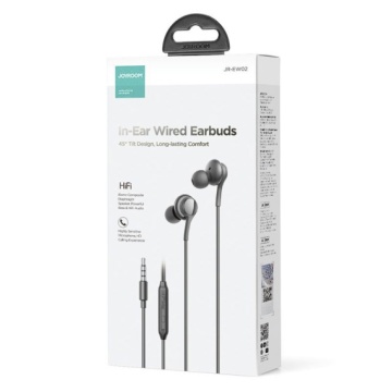 Joyroom JR-EW02 - Casti cu Fir, In Ear, 3.5mm, 1.2m, Mic & Volume Key, HiFi, Negru - Img 1