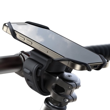 Joyroom JR-ZS382 - Suport Moto/Bike, montaj Ghidon, SiliconBand, Shockproof, 4 Corners, Negru - Img 2