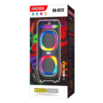 Kaku KK-8212 - Boxa Portabila, Wireless BT 5.2, 2x60W, 4500mAh, LED Display, Subwoofer, Ambient Light, Negru - Img 2